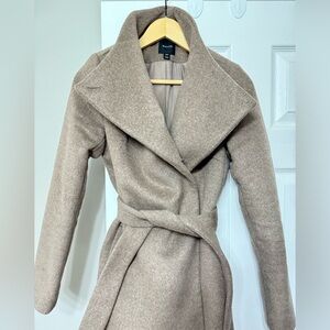 RW&CO Asymmetrical Wool Blend Belted Coat